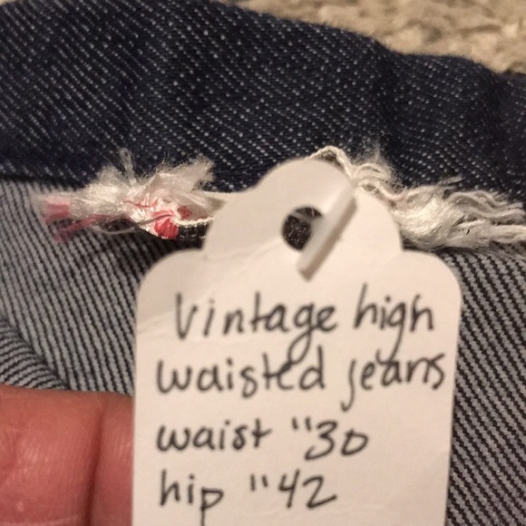 Dark Blue Vintage Retro Denim Jeans - Picture 6 of 16